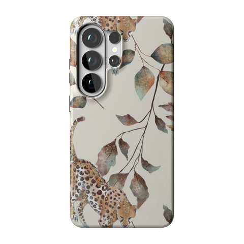 Autumn Cheetah Botanical Tough Phone Case for Galaxy S26 Ultra - The Urban Flair