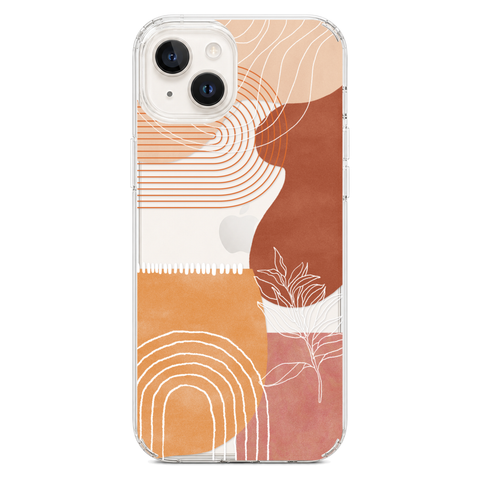 Aesthetic Modern Clear Phone Case shown on iPhone 14 Plus