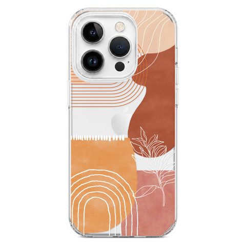 Aesthetic Modern Clear Phone Case shown on iPhone 14 Pro