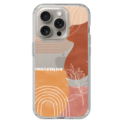 Aesthetic Modern Clear Phone Case shown on iPhone 15 Pro