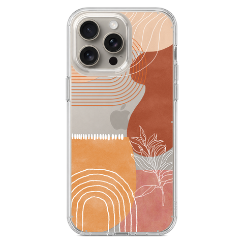 Aesthetic Modern Clear Phone Case shown on iPhone 15 Pro Max