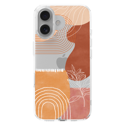 Aesthetic Modern Clear Phone Case shown on iPhone 16