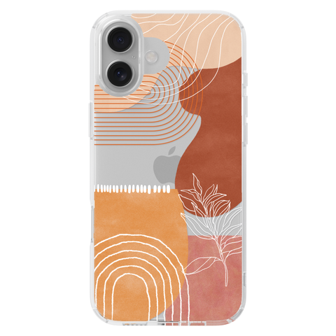 Aesthetic Modern Clear Phone Case shown on iPhone 16 Plus