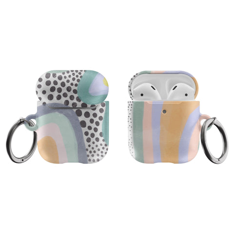 Aesthetic Abstract Pastel AirPods Case for AirPods Pro and AirPods 1st/2nd Gen - The Urban Flair (Feat)