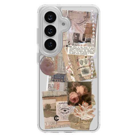 Blush Hope Scraps Collage Phone Case For iPhone 17 16 15 14 13 7 8 SE Galaxy S26 S25 Aesthetic Moodboard Design shown on