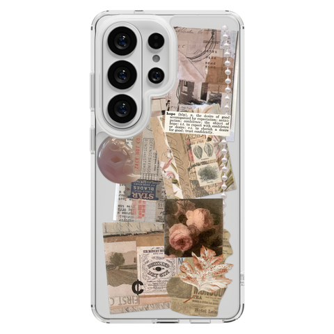 Blush Hope Scraps Collage Phone Case For iPhone 17 16 15 14 13 7 8 SE Galaxy S26 S25 Aesthetic Moodboard Design shown on