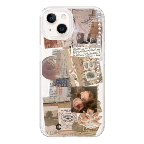 Blush Hope Scraps Collage Phone Case For iPhone 17 16 15 14 13 7 8 SE Galaxy S26 S25 Aesthetic Moodboard Design shown on