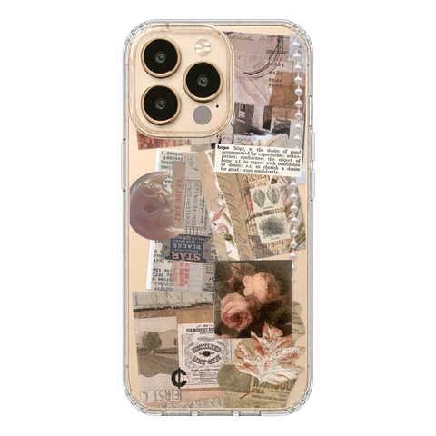 Blush Hope Scraps Collage Phone Case For iPhone 17 16 15 14 13 7 8 SE Galaxy S26 S25 Aesthetic Moodboard Design shown on