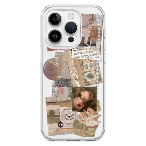 Blush Hope Scraps Collage Phone Case For iPhone 17 16 15 14 13 7 8 SE Galaxy S26 S25 Aesthetic Moodboard Design shown on