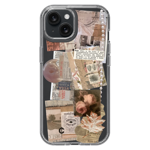 Blush Hope Scraps Collage Phone Case For iPhone 17 16 15 14 13 7 8 SE Galaxy S26 S25 Aesthetic Moodboard Design shown on