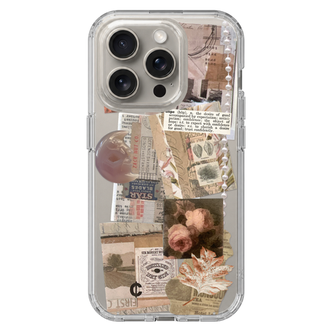 Blush Hope Scraps Collage Phone Case For iPhone 17 16 15 14 13 7 8 SE Galaxy S26 S25 Aesthetic Moodboard Design shown on