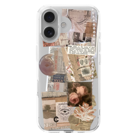 Blush Hope Scraps Collage Phone Case For iPhone 17 16 15 14 13 7 8 SE Galaxy S26 S25 Aesthetic Moodboard Design shown on
