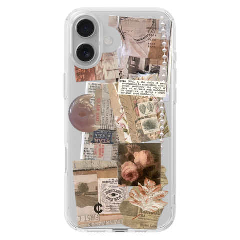 Blush Hope Scraps Collage Phone Case For iPhone 17 16 15 14 13 7 8 SE Galaxy S26 S25 Aesthetic Moodboard Design shown on