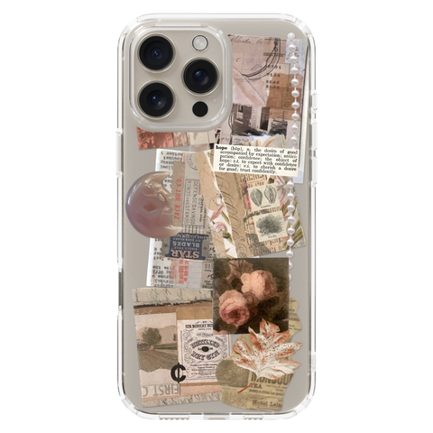 Blush Hope Scraps Collage Phone Case For iPhone 17 16 15 14 13 7 8 SE Galaxy S26 S25 Aesthetic Moodboard Design shown on