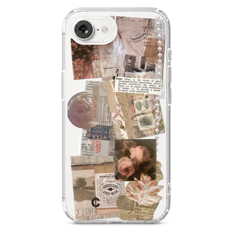 Blush Hope Scraps Collage Phone Case For iPhone 17 16 15 14 13 7 8 SE Galaxy S26 S25 Aesthetic Moodboard Design shown on