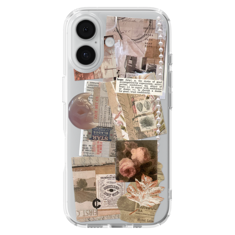 Blush Hope Scraps Collage Phone Case For iPhone 17 16 15 14 13 7 8 SE Galaxy S26 S25 Aesthetic Moodboard Design shown on