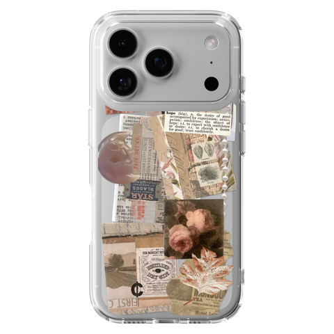 Blush Hope Scraps Collage Phone Case For iPhone 17 16 15 14 13 7 8 SE Galaxy S26 S25 Aesthetic Moodboard Design shown on