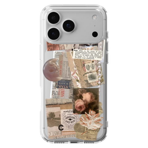 Blush Hope Scraps Collage Phone Case For iPhone 17 16 15 14 13 7 8 SE Galaxy S26 S25 Aesthetic Moodboard Design shown on