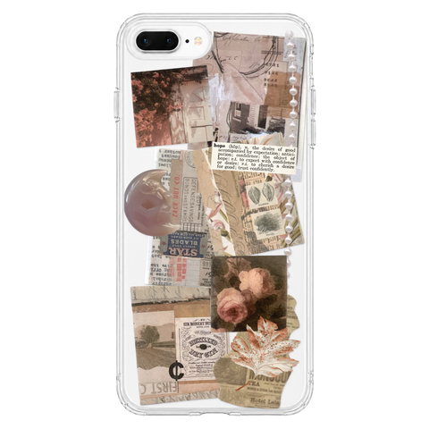 Blush Hope Scraps Collage Phone Case For iPhone 17 16 15 14 13 7 8 SE Galaxy S26 S25 Aesthetic Moodboard Design shown on