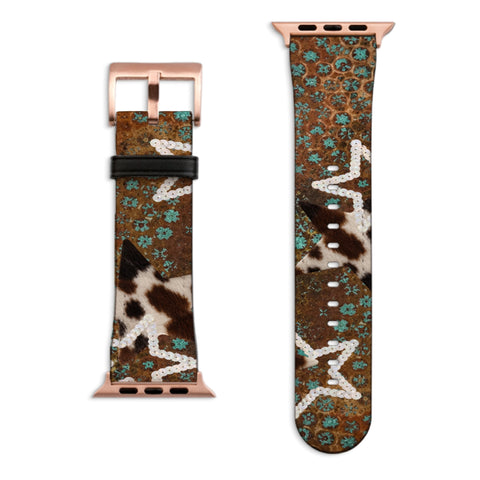 Boho Cowgirl Apple Watch Band with Matte Rose Gold hardware