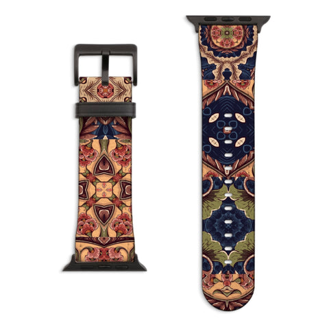 Boho Mosaic Tile Apple Watch Band with Matte Black hardware