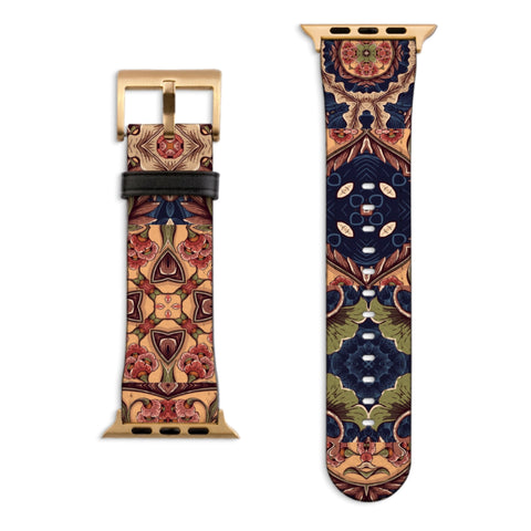 Boho Mosaic Tile Apple Watch Band with Matte Gold hardware