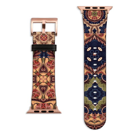 Boho Mosaic Tile Apple Watch Band with Matte Rose Gold hardware