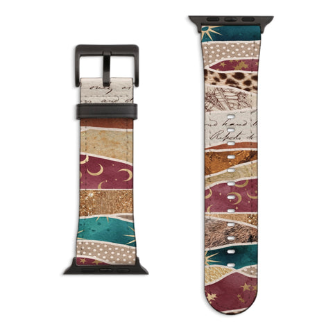 Boho Whimsigoth Apple Watch Band with Matte Black hardware