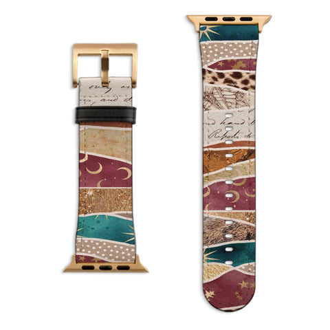Boho Whimsigoth Apple Watch Band with Matte Gold hardware