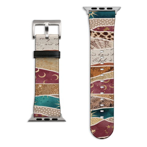 Boho Whimsigoth Apple Watch Band with Matte Silver hardware