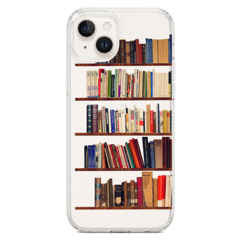 Book Lover's Clear Phone Case shown on iPhone 14 Plus