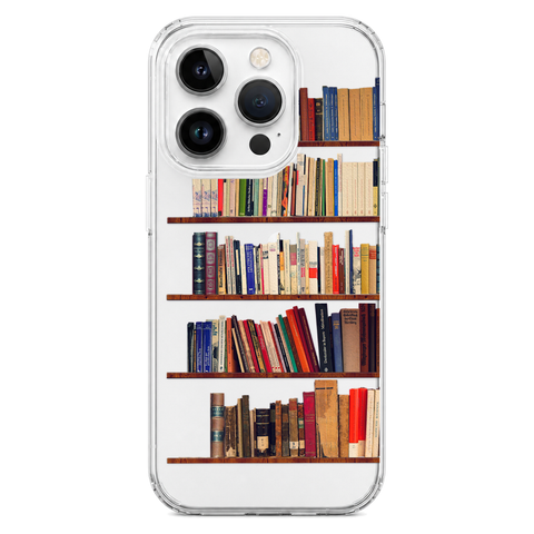 Book Lover's Clear Phone Case shown on iPhone 14 Pro
