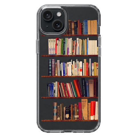 Book Lover's Clear Phone Case shown on iPhone 15 Plus