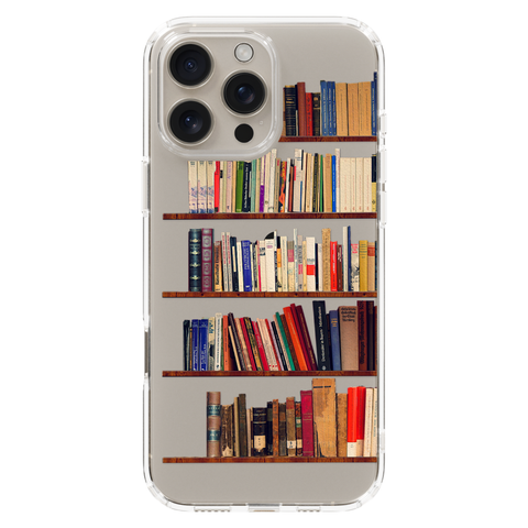 Book Lover's Clear Phone Case shown on iPhone 16 Pro Max