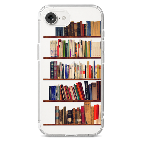 Book Lover's Clear Phone Case shown on iPhone 17e