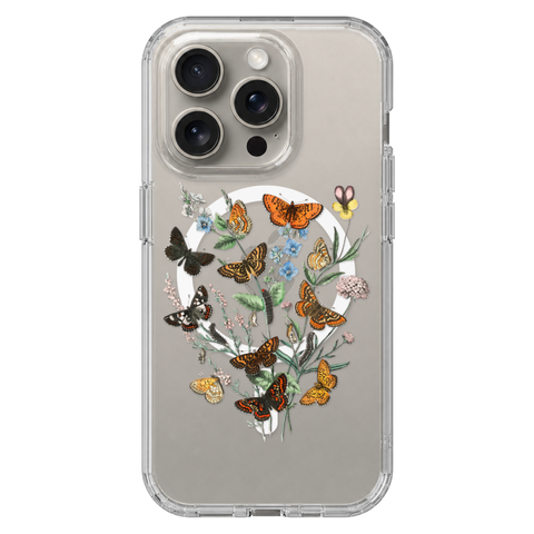 Botany Butterfly Clear Phone Case on iPhone 15 Pro Clear MagSafe case