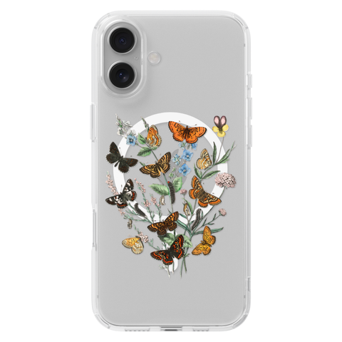 Botany Butterfly Clear Phone Case on iPhone 16 Plus Clear MagSafe case