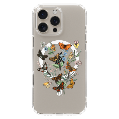 Botany Butterfly Clear Phone Case on iPhone 16 Pro Max Clear MagSafe case