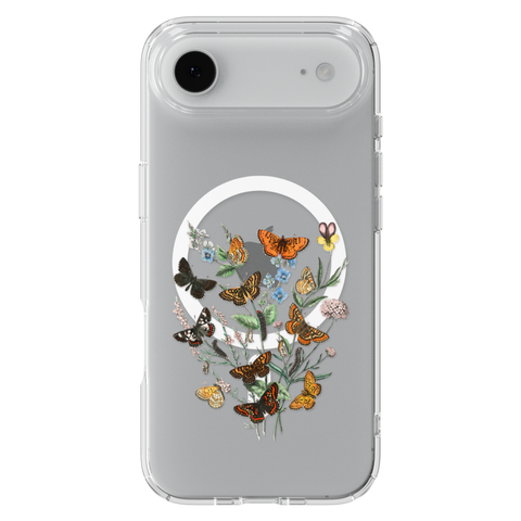 Botany Butterfly Clear Phone Case on iPhone 17 Air Clear MagSafe case