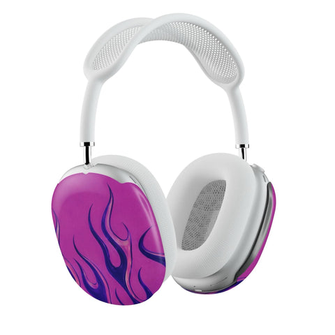 Y2K Purple Flames AirPods Max 2 Case | Protective Snap-On Air Pods Max Cover