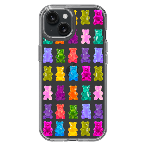 Colorful Gummy Bear Print Phone Case For iPhone 17 Air 16e 15 14 13 Pro Max Mini 7 8 SE Galaxy S26 S25 Aesthetic Design