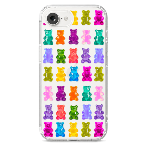 Colorful Gummy Bear Print Phone Case For iPhone 17 Air 16e 15 14 13 Pro Max Mini 7 8 SE Galaxy S26 S25 Aesthetic Design