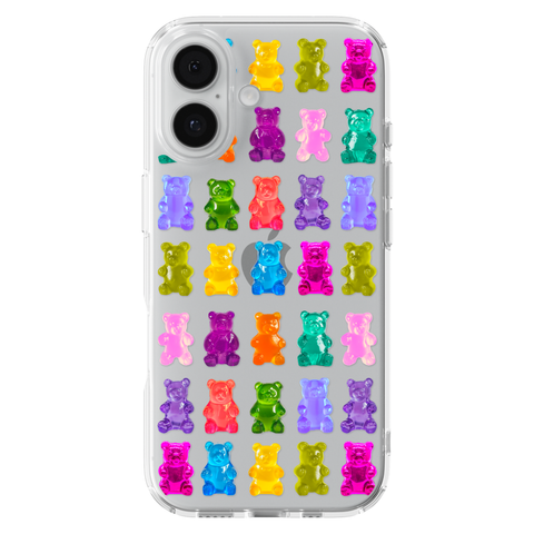 Colorful Gummy Bear Print Phone Case For iPhone 17 Air 16e 15 14 13 Pro Max Mini 7 8 SE Galaxy S26 S25 Aesthetic Design