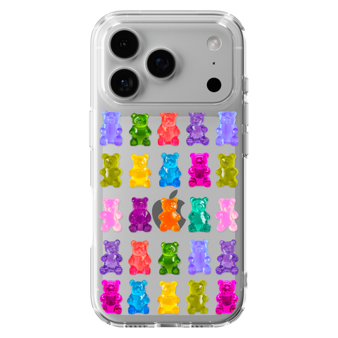 Colorful Gummy Bear Print Phone Case For iPhone 17 Air 16e 15 14 13 Pro Max Mini 7 8 SE Galaxy S26 S25 Aesthetic Design