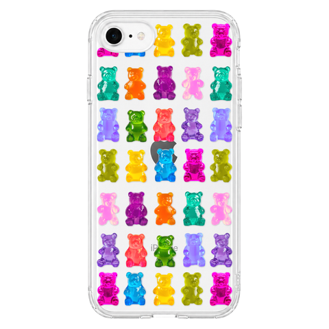 Colorful Gummy Bear Print Phone Case For iPhone 17 Air 16e 15 14 13 Pro Max Mini 7 8 SE Galaxy S26 S25 Aesthetic Design