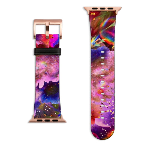 Cosmic Floral Apple Watch Band with Matte Rose Gold hardware