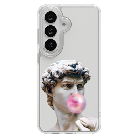 David Greek Statue Bubblegum Clear Phone Case shown on Galaxy S25