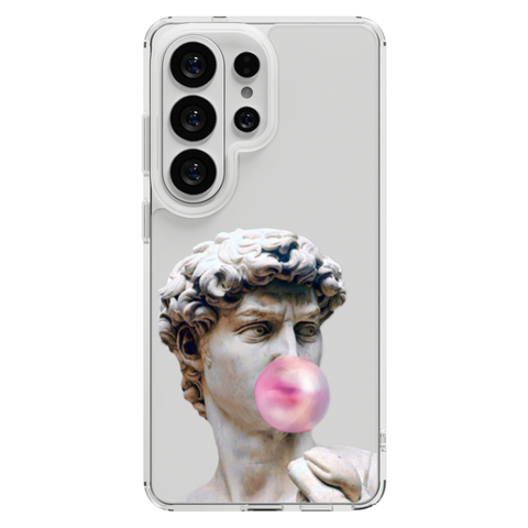 David Greek Statue Bubblegum Clear Phone Case shown on Galaxy S26 Ultra