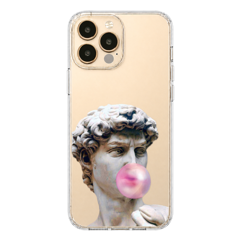 David Greek Statue Bubblegum Clear Phone Case shown on iPhone 13 Pro Max