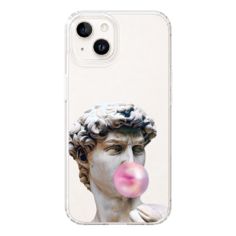David Greek Statue Bubblegum Clear Phone Case shown on iPhone 14